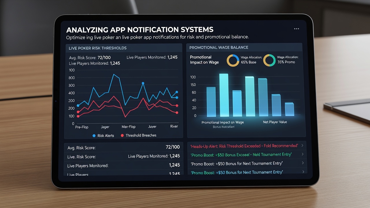 Diagram of app notification workflow linking poker table data to risk and bonus alerts
