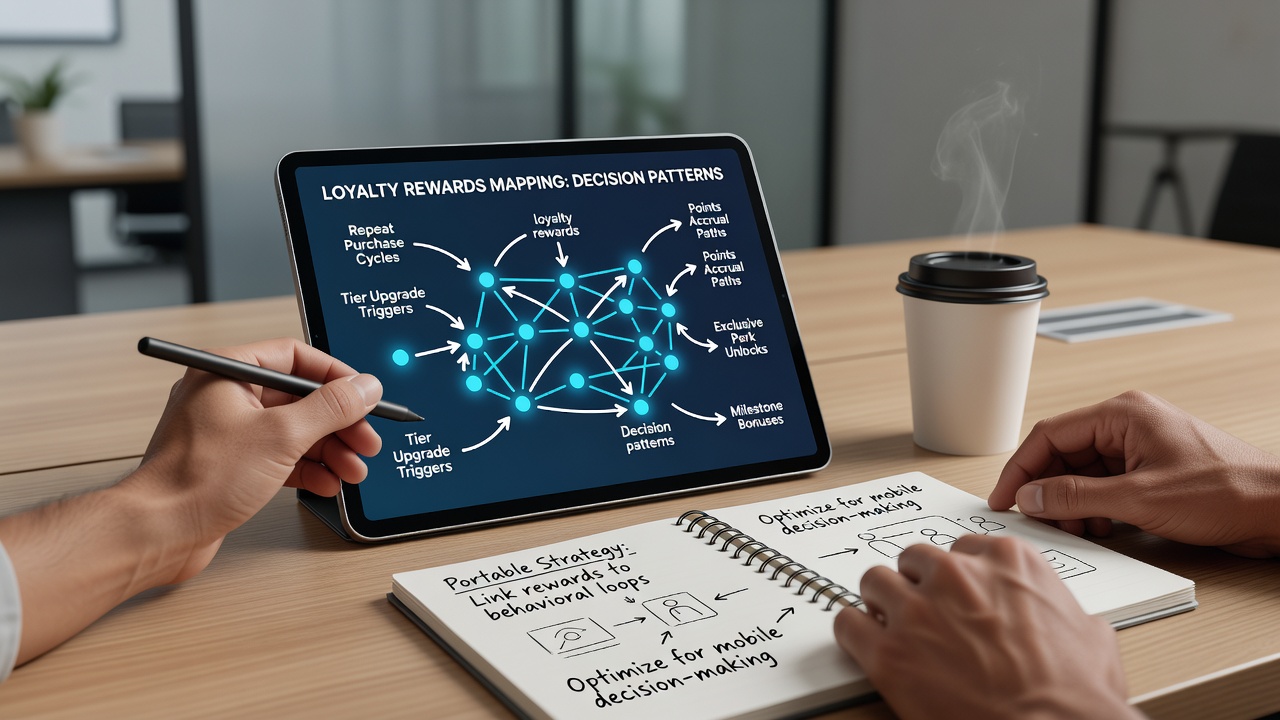 Detailed chart illustrating decision pattern shifts correlated with loyalty reward milestones in portable sessions
